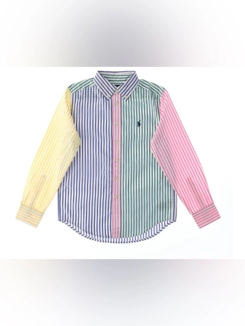 Ralph Lauren Blue, Green & Pink Striped Button-Down Shirt size 18M boy
